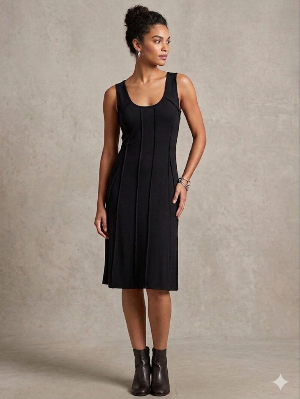 Premise Black Dress with Label Detail